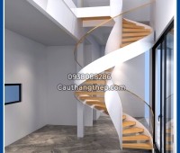 Thi công cầu thang xoắn ốc căn hộ Duplex tại TP HCM