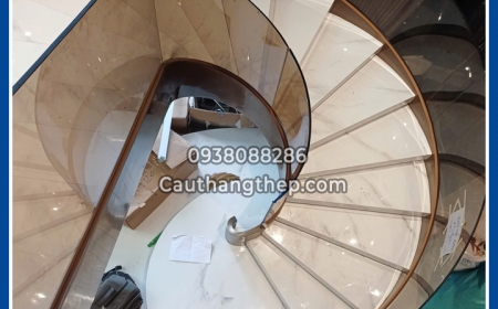 Cầu thang xoắn ốc phong cách châu Âu cho nhà phố tại Tây Ninh